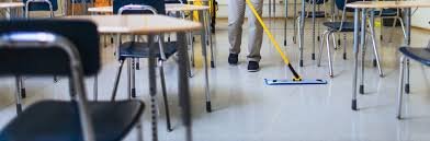 Classroom being cleaned